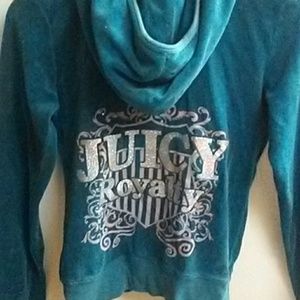 Blue juicy culture velour hoodie